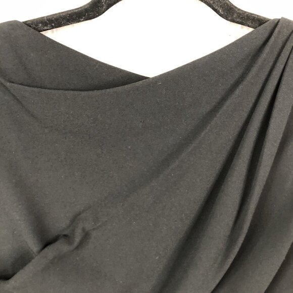 Talbots Runhof Dress Womens 12 Black Ruched Long Sleeve Event Occasion Formal - Picture 11 of 13
